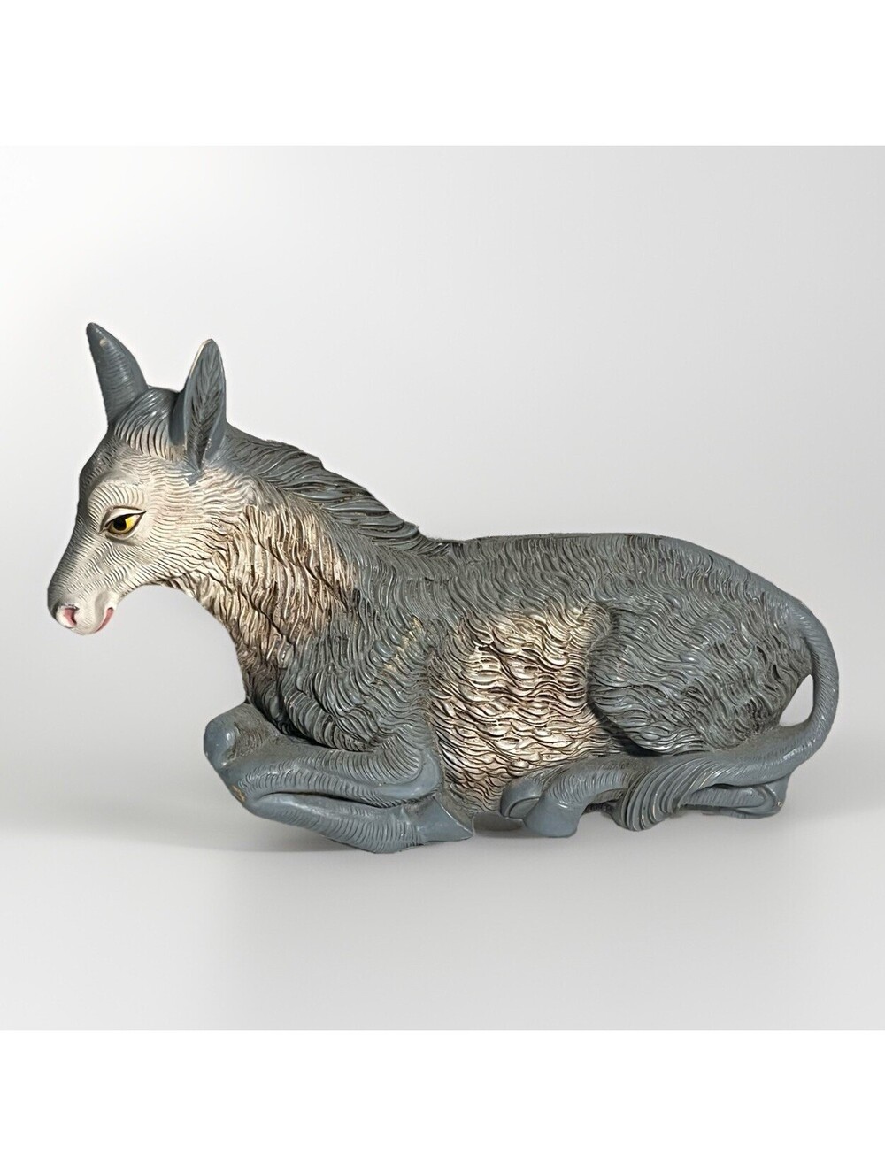 VTG Large Rare Nativity Donkey Figurine 9” Italy Creche Decor Original Paint